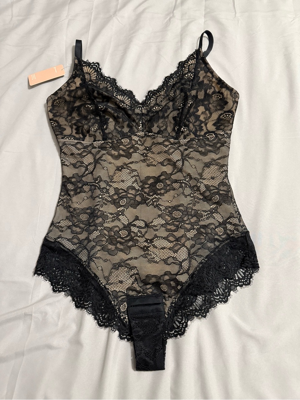 Black Lace Floral Bodysuit Shapewear - Women Intimates